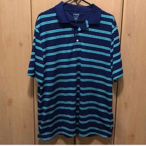 Chaps Blue Striped Classic Polo Shirt